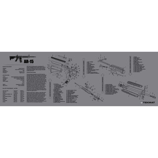 TekMat "AR-15" Armorers Bench Mat 12"x36"x1/8" Neoprene Grey 36-AR15GY