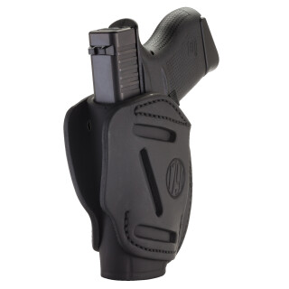1791 Gunleather 3WH 3 Way Multi-Fit OWB Concealment Holster for .380 ACP Semi Auto Models Ambidextrous Draw Leather Stealth Black