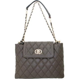 Cameleon Coco Purse with Concealed Carry Gun Compartment 13"x8"x3" Quilted Synthetic Leather Brown