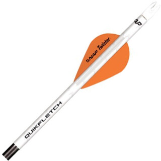 New Archery Products QuikFletch Twister 2" White/Orange 6 Pack