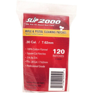 Slip 2000 Gun Cleaning Patches .30 Caliber and 7.62mm 2" Square Cotton Flannel 120 Count