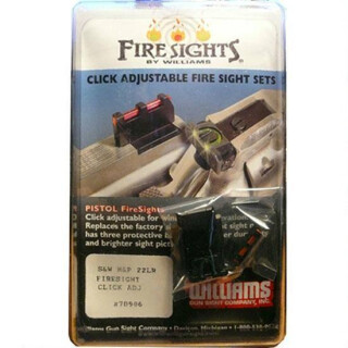 Williams Firesight Set Smith & Wesson M&P 22 Compact Pistol Fiber Optic Sights Fixed Front Adjustable Rear Sights Aluminum Matte Black 