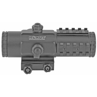 Konus Sight Pro PTS2 3x30mm Red Dot 30/30 Reticle 30mm 0.33 MOA Adjustments Fixed Parallax Integral Tri Rail Matte Black
