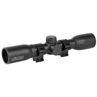 Konus Konusfire 4x32mm Rifle Scope 30/30 Reticle 1" .25 MOA Adjustments Fixed Parallax Dovetail Ring Matte Black