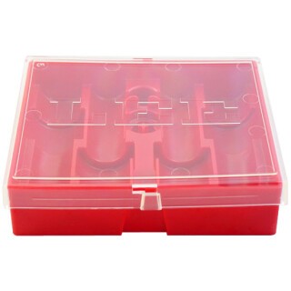 Lee Precision Four Die Storage Box Lay Flat Style Holds 4 Dies Hard Plastic Red 90422