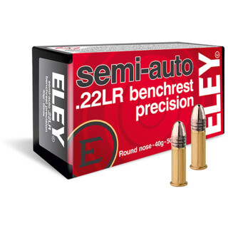 ELEY Semi-Auto .22 Long Rifle Ammunition 50 Rounds Benchrest Precision LRN 40 Grain