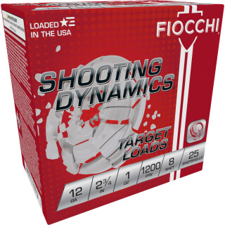 Fiocchi Shooting Dynamics 12 Gauge Ammo 2-3/4" #8 1oz Lead Shot