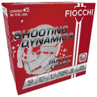 Fiocchi Shooting Dynamics 12 Gauge Ammunition 250 Rounds 2-3/4" #8 Lead 1-1/8oz