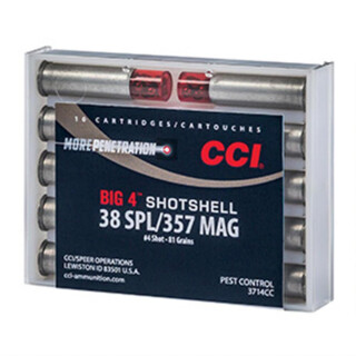 CCI Big 4 Shotshell .38 Special/.357 Magnum Ammunition 10 Rounds #4 Shot 84 Grain Bullet Weight 1000fps