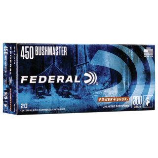 Federal Power-Shok .450 Bushmaster Ammunition 20 Rounds JSP 300 Grain