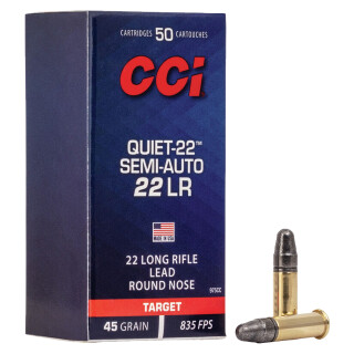CCI Quiet-22 Semi Auto .22 Long Rifle Ammunition 50 Rounds LRN 45 Grain