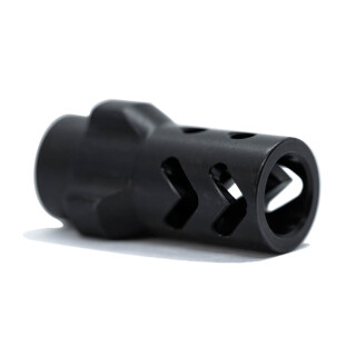 Angstadt Arms 3-Lug Muzzle Brake 9mm Luger 1/2x28 Hardened Steel Nitride Finish Black