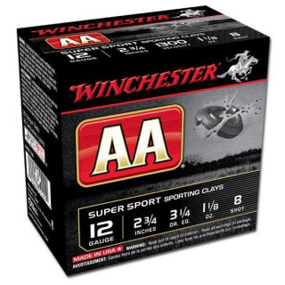 Winchester AA Sport 12 Gauge Ammunition 250 Rounds 2.75" #8 Lead 1.125 oz