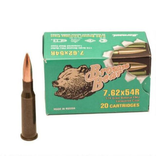 Brown Bear 7.62x54R 174 Grain Bi-Metal FMJ 20 Round Box