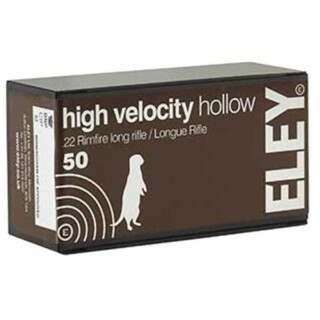 Eley High Velocity Hollow 22 LR 50 Rounds 38 Grain HP 1250 fps