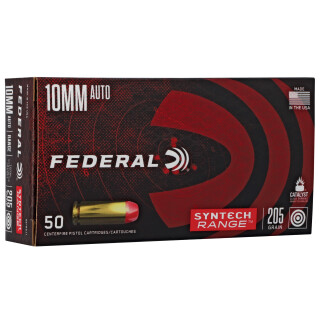 Federal Syntech Range 10mm Auto Ammunition 50 Rounds TSJ 205 Grain