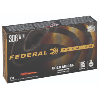 Federal Gold Medal Berger .308 Winchester Ammunition 20 Rounds 185 Grain Berger Juggernaut Open Tip Match 2600fps