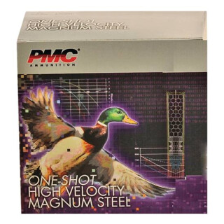 Ammo 12 Gauge PMC One Shot HV Magnum Steel 2-3/4" #2 Steel 1-1/8 oz 1450 fps 25 Round Box HVST122