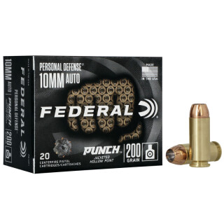 Federal Punch Defense 10mm Auto Ammunition 20 Rounds JHP 200 Grain