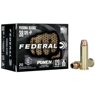 Federal Punch Defense .38 Special +P Ammunition 20 Rounds JHP 120 Grain