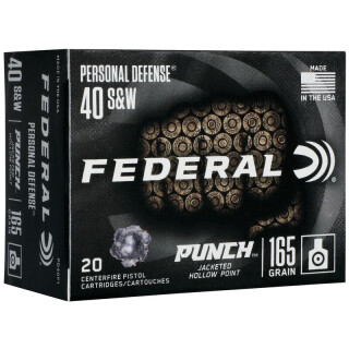 Federal Punch Defense .40 S&W Ammunition 20 Rounds JHP 165 Grain