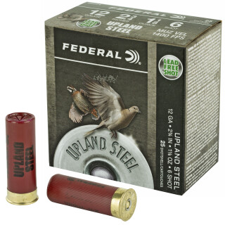 Federal Upland Steel 12 Gauge Ammunition 25 Rounds 2-3/4" #6 1-1/8 Ounce Steel Shot 1400 fps