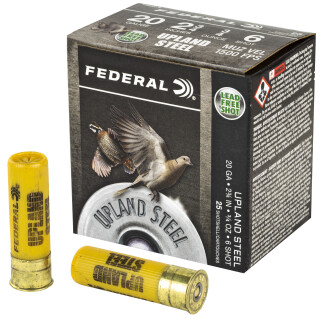 Federal Upland Steel 20 Gauge Ammunition 25 Rounds 2-3/4" #6 Steel 3/4oz