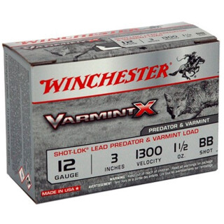 Winchester Varmint X 12 Gauge 3" Shell, 1-1/2 oz #BB Copper Plated Shot, 1300 fps, 10 Rounds, AX123VBB