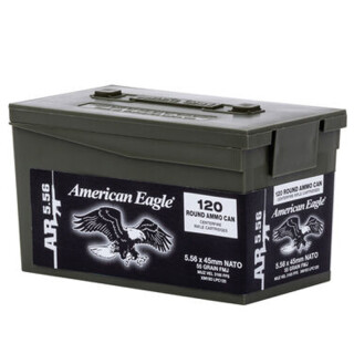 Federal American Eagle XM193 5.56x45 Ammunition 55 Grains FMJBT 600 Rounds in 5 Mini Cans 3165 fps