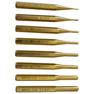 Grace USA Punch Set Roll Pin Punch Set of 8 Brass BRP-8