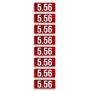 MTM Ammo Caliber Labels .5.56 8 Pack 2.25"x1.08" Red and White