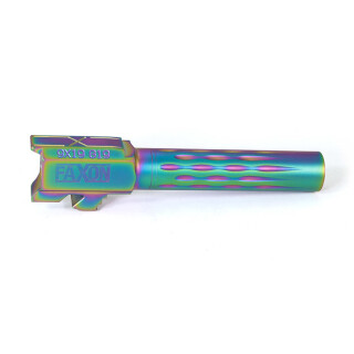 Faxon Drop In Barrel Fits Glock 19 Models All Generations 9mm Luger 416R Stainless Steel Salt Bath Nitride Chameleon Finish