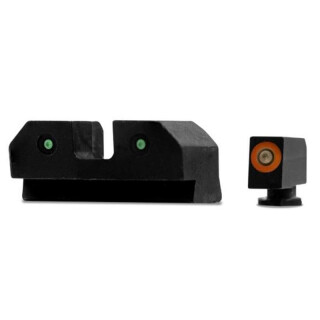XS Sights RAM Night Sights fits Glock 42/43/43x/48 Traditional 3 Dot Tritium Night Sight Configuration High Contrast Orange Front Steel Construction Black
