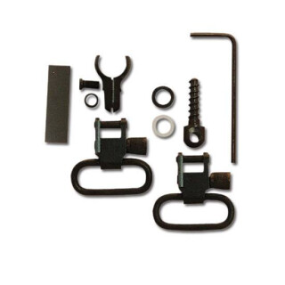 GrovTec Two Piece Barrel Band Set For Browning/Ruger or .630-.675" Tube Diameter Split Band 1" Sling Swivel Steel Black