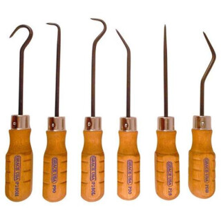 Grace USA Hook and Pick Set of 6 Steel Hickory Handles HP-6