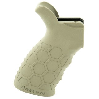 Hexmag AR-15/AR-10 Rubber Tactical Grip Hexture Design Pattern Ergonomic Finger Grooves Flat Dark Earth