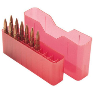 MTM Case-Gard J-20 Series Rifle Ammo Box Large Midlength Rifle Holds 20 Rounds Clear Red J-20-MLD-29
