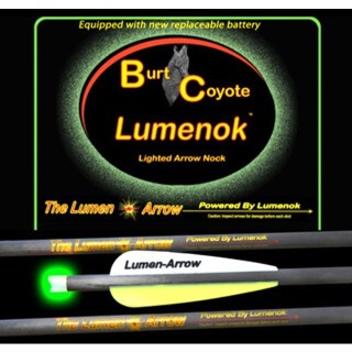 Lumenoks Burt Coyote Green Crescent Illuminated Crossbow Bolt 20" Carbon RB-425 Battery 319 Grains 3 Pack BECC3G