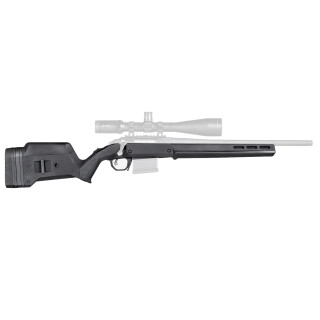 Magpul Hunter Stock for Ruger American Short Action Calibers M-LOK Modular Attachment Slots Aluminum Bedding Block Adjustable LOP Spacers Polymer Matte Black