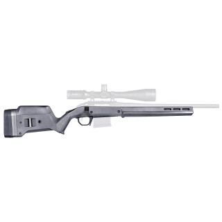 Magpul Hunter Stock for Ruger American Short Action Calibers M-LOK Modular Attachment Slots Aluminum Bedding Block Adjustable LOP Spacers Polymer Gray