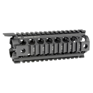 Midwest Industries AR-15 Gen 2 Two Piece Drop In Carbine Length Hand Guard Quad Rail 6061 Aluminum Hard Coat Anodized Matte Black