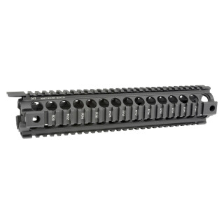 Midwest Industries AR-15 Gen 2 Two Piece Drop In Rifle Length Hand Guard Quad Rail 6061 Aluminum Hard Coat Anodized Matte Black