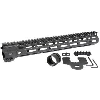 Midwest Industries AR-15 Combat 14" One Piece Free Float M-LOK Hand Guard 6061 Aluminum Hard Coat Anodized Matte Black