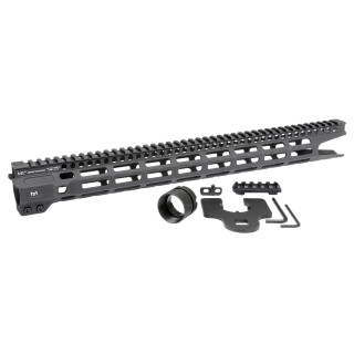 Midwest Industries AR-15 Combat 17.5" One Piece Free Float M-LOK Hand Guard 6061 Aluminum Hard Coat Anodized Matte Black