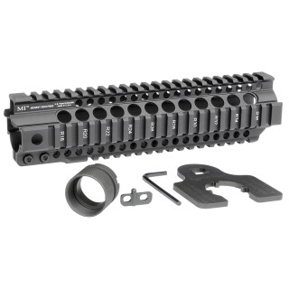 Midwest Industries AR-15 Combat Rail T-Series 9.5" One Piece Free Float Hand Guard 6061 Aluminum Hard Coat Anodized Matte Black Finish