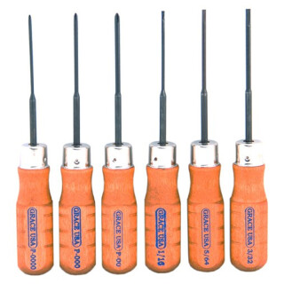 Grace USA Micro Screwdrivers Wood Handles Set of 6 MS6