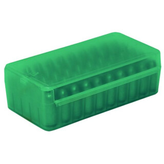 MTM Case-Gard P-50 Series Flip Top Handgun Ammo Box 9mm/380 ACP/30 Luger Holds 50 Rounds Green