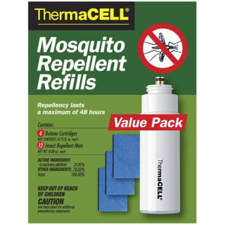 ThermaCELL Refill Pack 4 Butane Cartridges and 12 Mosquito Repellent Mats Thermascent R4