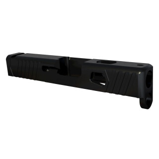 Rival Arms Slide for Glock 43 Models No Optic Cut CNC Machined 17-4PH Stainless Steel Billet Matte Black Finish