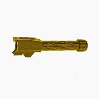 Rival Arms Barrel for Glock 43 Models 9mm Luger Fluted/Threaded 1/2x28 416R Stainless Steel PVD Coating Gold Finish